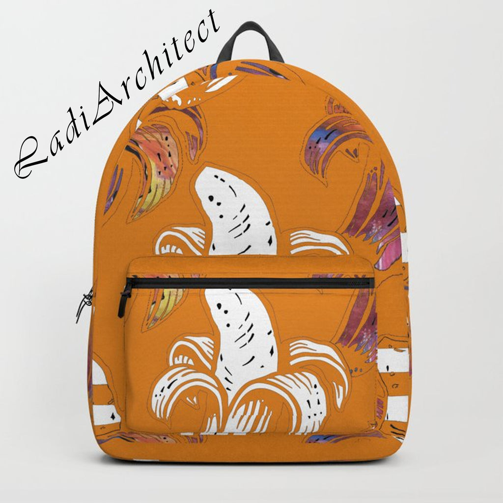 Groovy Orange Banana Backpack