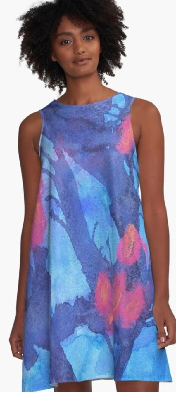 Midnight Bloom A-Line Dress