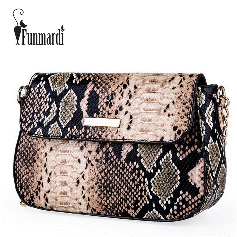 Snake Design PU Leather Bag w/Shoulder Bag