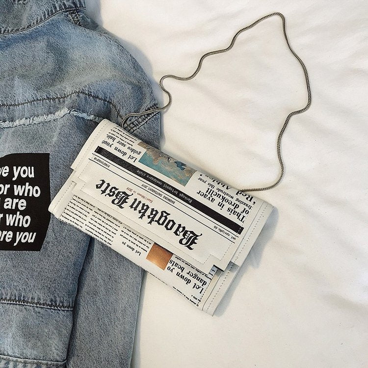 Newspaper Clutch Bags- Shoulder Bag